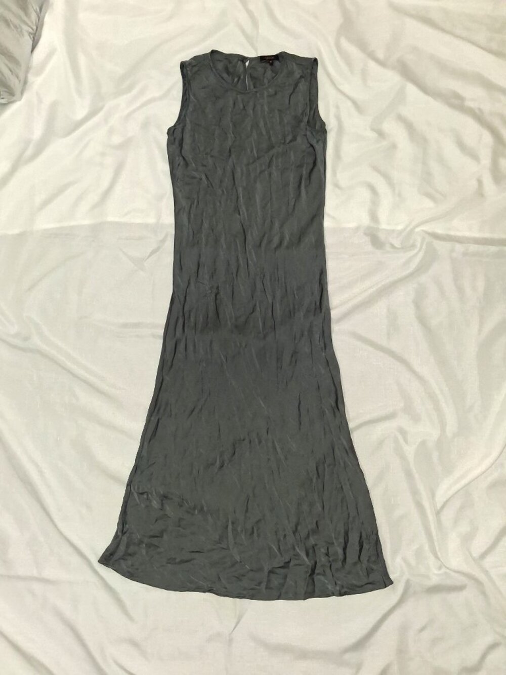 Quince Washable Stretch Silk Tank Midi Dress Lava Smoke - Picture 3 of 4